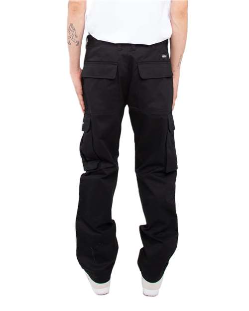 Unisex Twill Cargo Pants - Black_34 Back