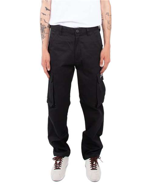 Unisex Twill Cargo Pants - Black_34 Front