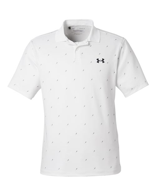 Men's 3.0 Printed Performance Polo - White/ Black Front