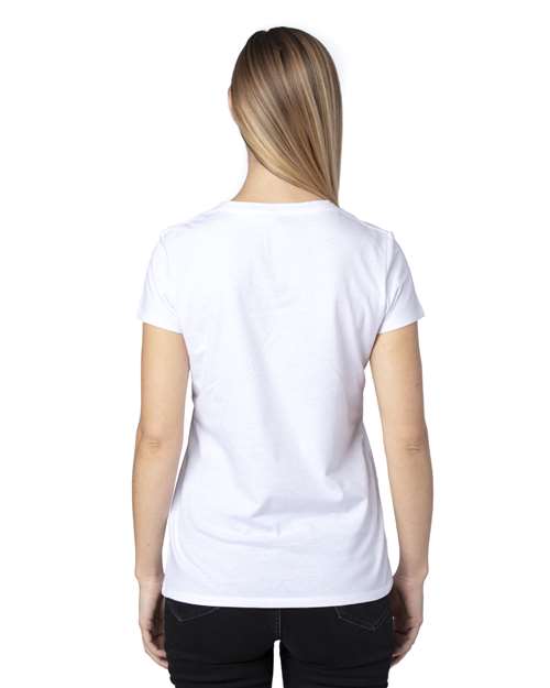 Women's Ultimate CVC V-Neck T-Shirt - White Back