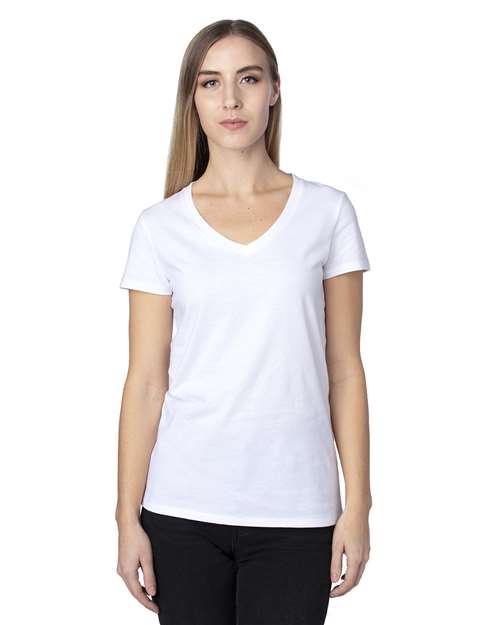 Women's Ultimate CVC V-Neck T-Shirt - White Front