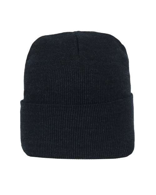 Knit Beanie - Heathered Navy Front