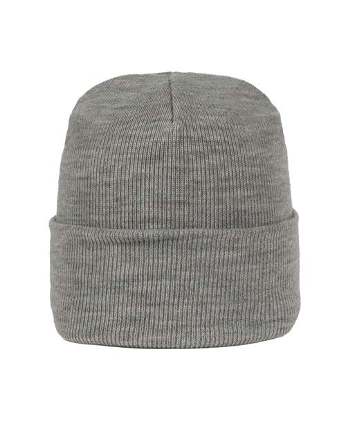 Knit Beanie - Light Heather Grey Front