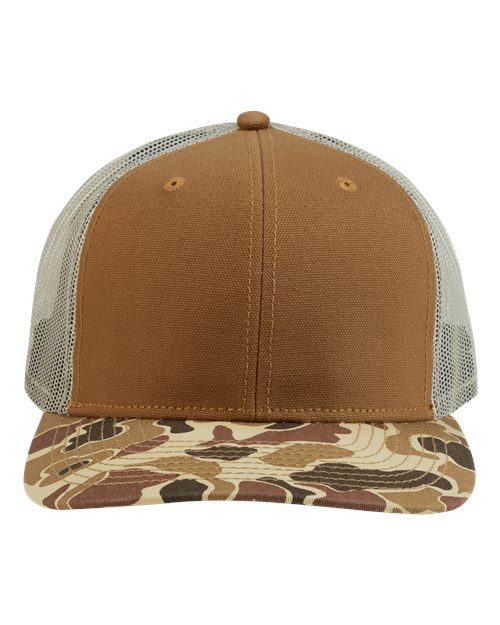 Ridge Trucker Cap - Saddle/ Duck Camo Front