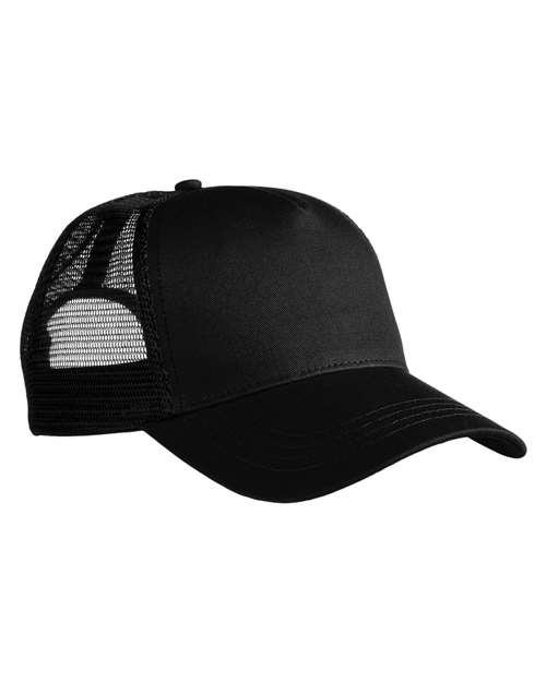 Eco Trucker Cap - Black/ Black Front