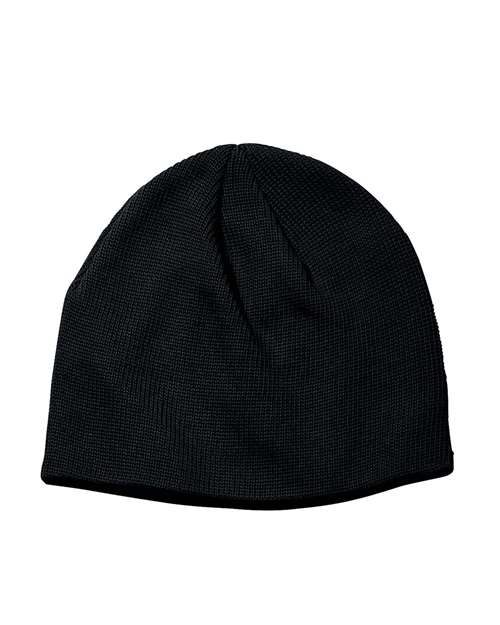 Thin Rib 9" Beanie - Black Front