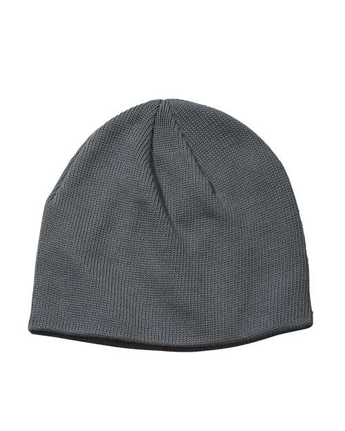 Thin Rib 9" Beanie - Charcoal Front