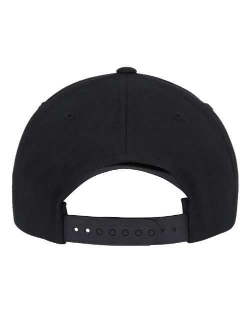 Retro Cotton Blend Snapback Cap - Black Back