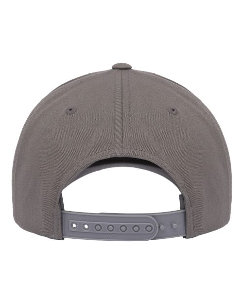 Retro Cotton Blend Snapback Cap - Grey Back
