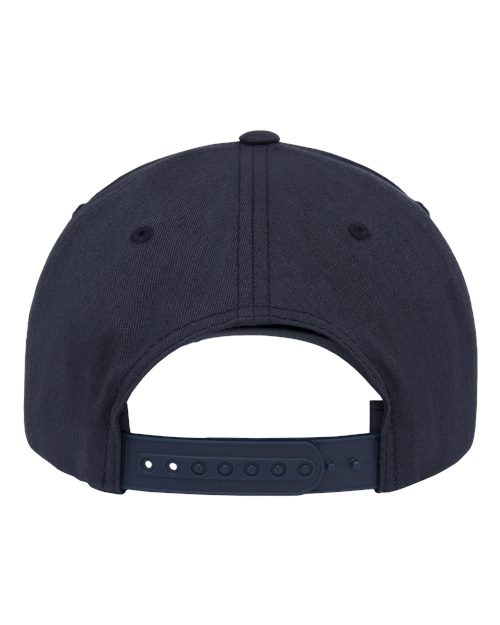 Retro Cotton Blend Snapback Cap - Navy Back