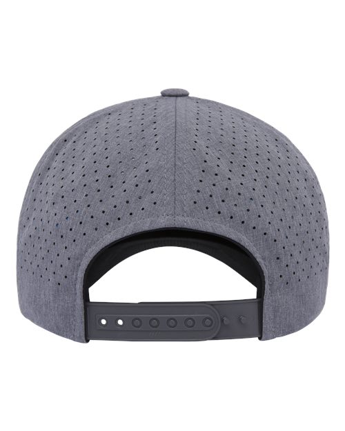 Five-Panel Snapback with Perforated Cap - Heather Grey Back