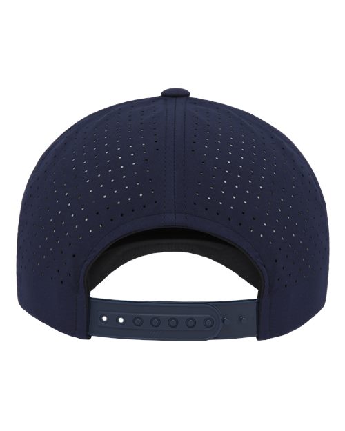 Five-Panel Snapback with Perforated Cap - Navy Back