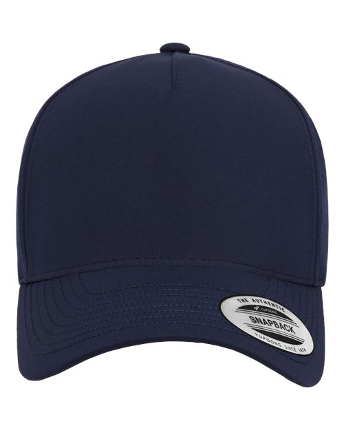 Five-Panel Snapback with Perforated Cap - Navy Front