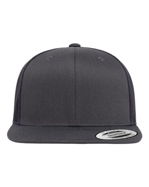 Retro High Profile Trucker Cap - Charcoal Front