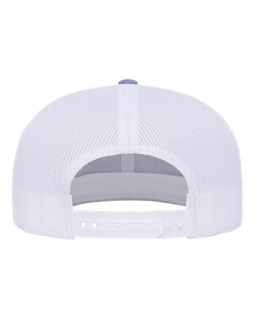 Retro High Profile Trucker Cap - Heather Grey/ White Back