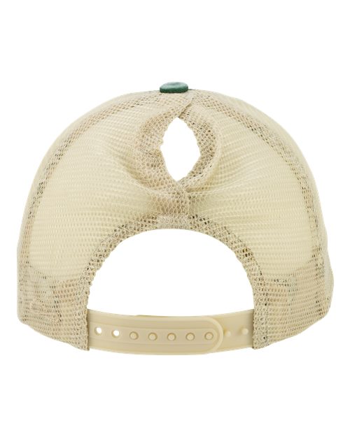 Women's Washed Mesh-Back Cap - Jade/ Daisy/ Khaki Back