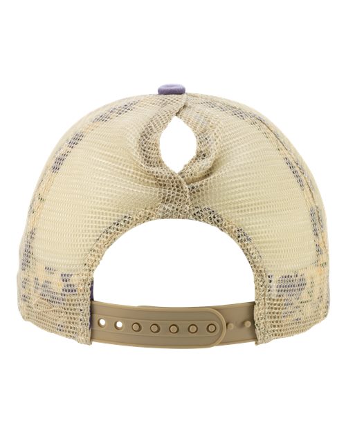 Women's Washed Mesh-Back Cap - Violet/ Floral/ Khaki Back