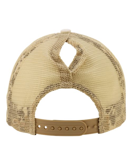 Women's Washed Mesh-Back Cap - Vanilla/ Longhorn/ Khaki Back