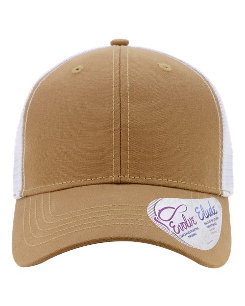 Women's Modern Trucker Cap - Caramel/ White Front