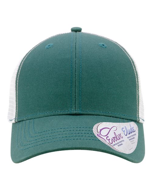 Women's Modern Trucker Cap - Emerald/ White Front