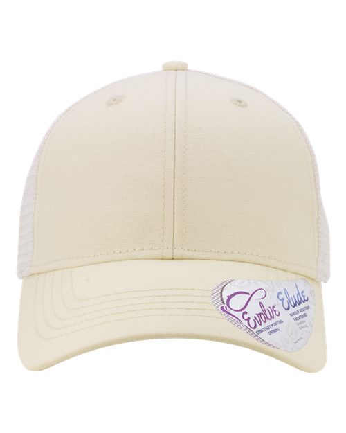 Women's Modern Trucker Cap - Vanilla/ White Front