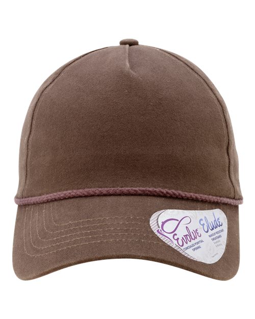Women's Five-Panel Rope Cap - Chocolate/ Fawn Front