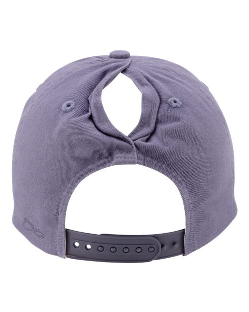 Women's Five-Panel Rope Cap - Violet/ Snow Leopard Back