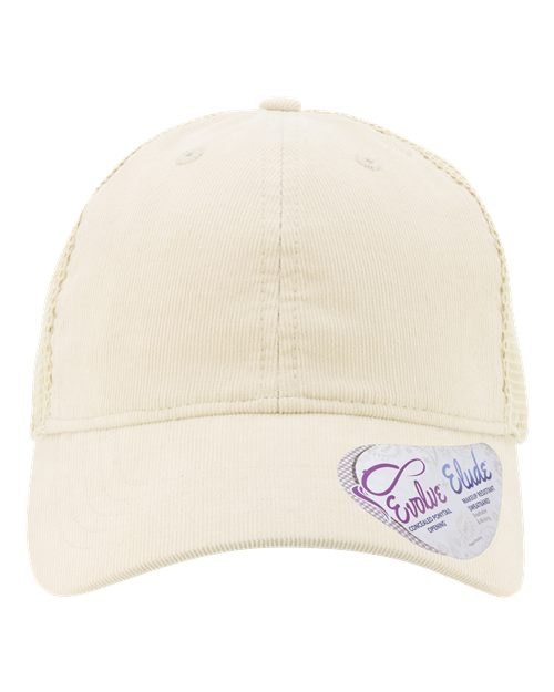 Women's Corduroy Cap - Vanilla/ Tonal Longhorn/ Vanilla Front