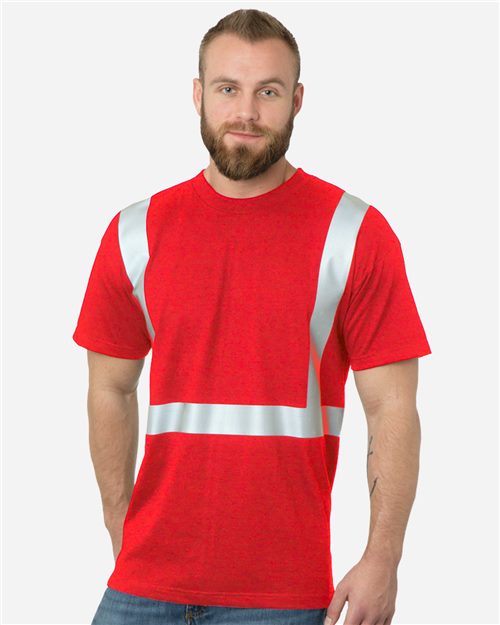 Unisex USA-Made 50/50 High Visibility T-Shirt - Navy Front