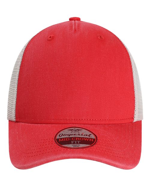 The Gambit Mesh Back Cap - Nantucket Red/ Stone Front