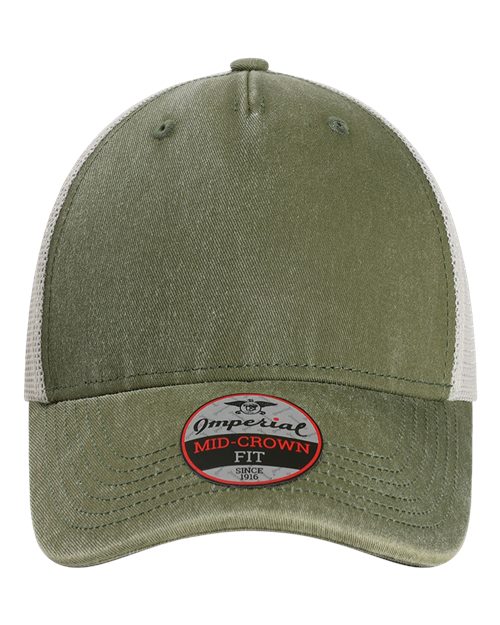 The Gambit Mesh Back Cap - Olive Green/ Stone Front