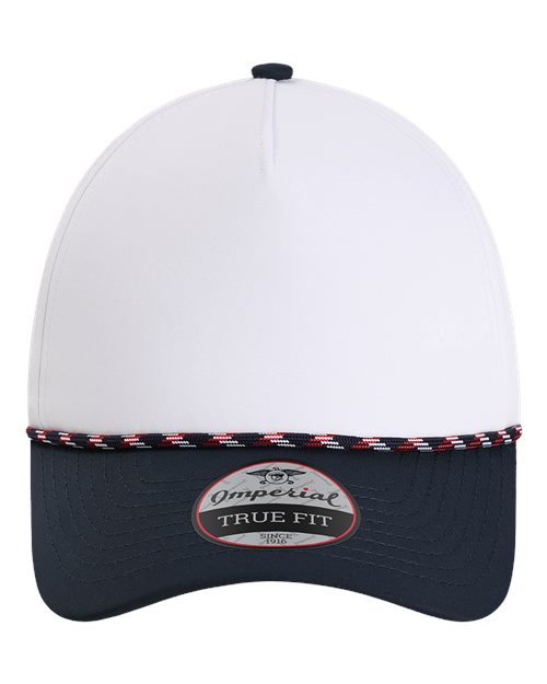 The Wrightson Cap - White/ Navy/ Navy/ Red/ White Front