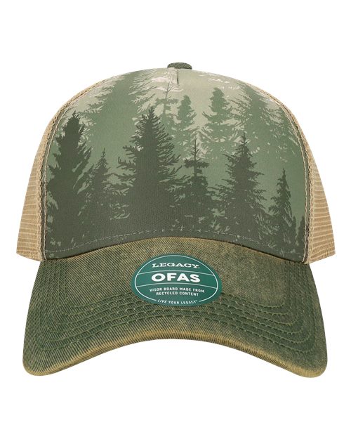 Old Favorite Five-Panel Trucker Cap - Deep Forest Front