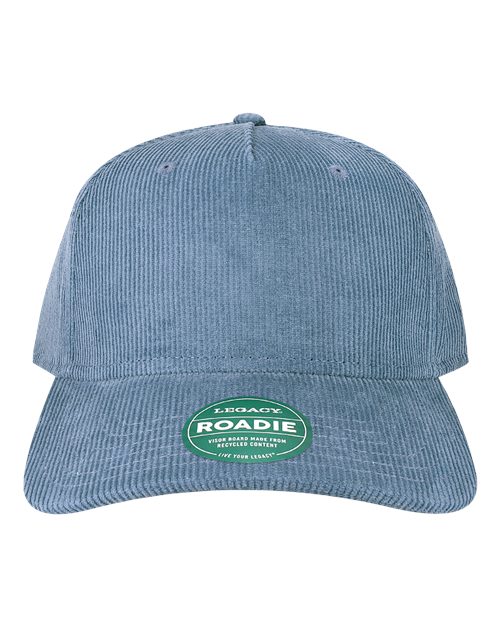 Five-Panel Adjustable Cap - Ocean Corduroy Front