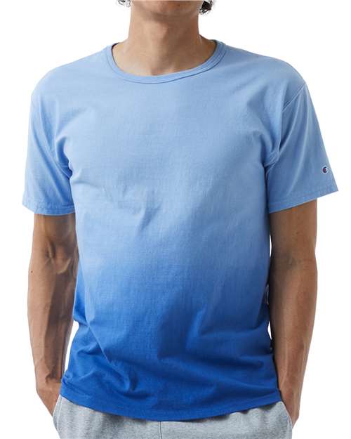 Unisex Classic Jersey Dip Dye T-Shirt - Athletic Royal Ombre Front