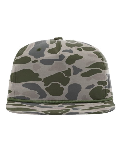 Printed Umpqua Gramps Cap - Marsh Duck Camo/ Olive Green Front