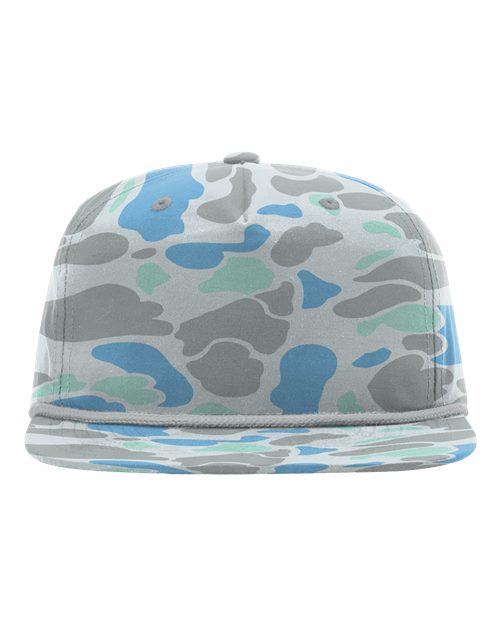 Printed Umpqua Gramps Cap - Saltwater Duck Camo/ Charcoal Front