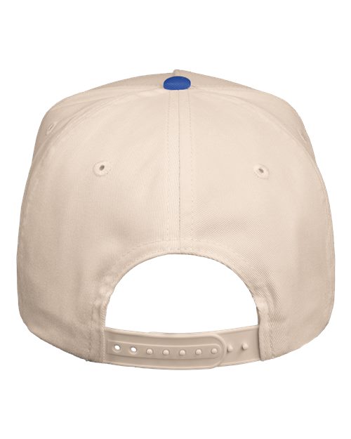 Five-Panel Twill Cap - Natural/ Royal Back