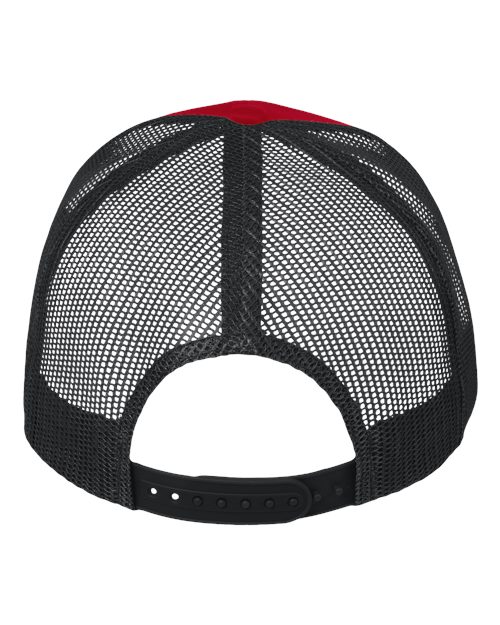 Mesh-Back Twill Trucker Cap - Red/ Black Back