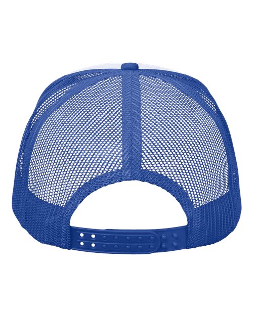 Foam Mesh-Back Trucker Cap - White/ Royal/ Red Back