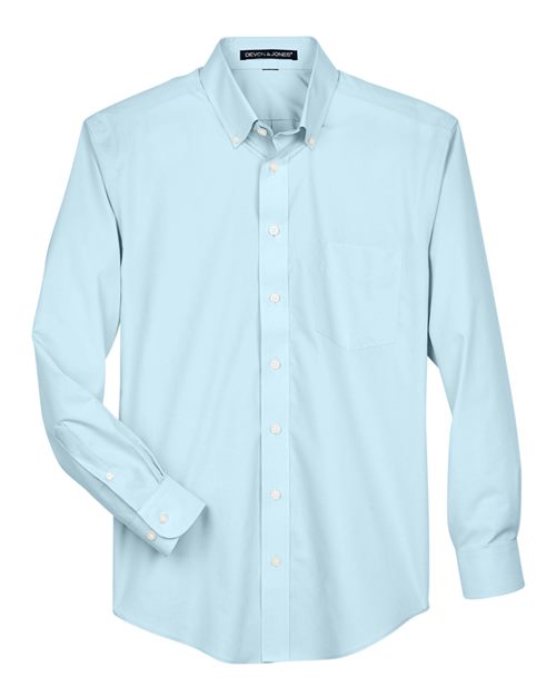 Men's Crown Collection® Broadcloth Woven Dress Shirt - Crystal Blue Front