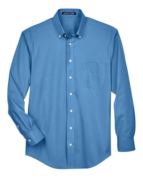 Men's Crown Collection® Broadcloth Woven Dress Shirt - French Blue Front
