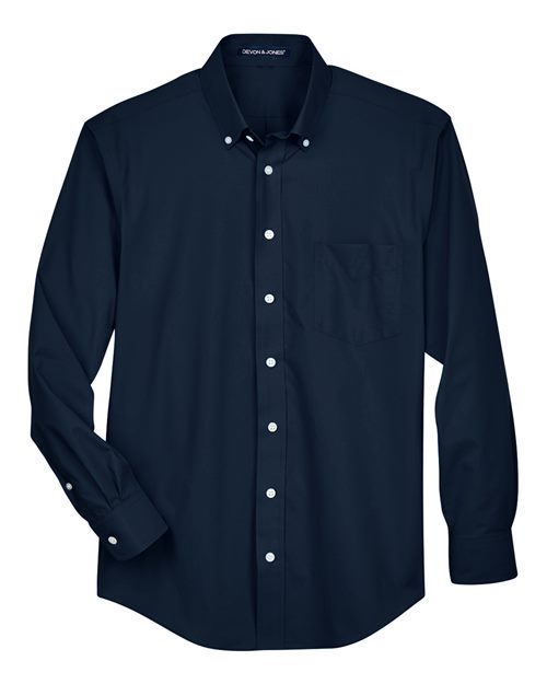 Men's Crown Collection® Broadcloth Woven Dress Shirt - Navy Front