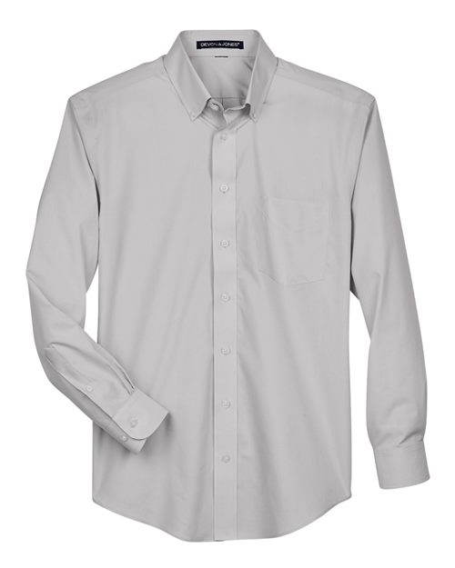Men's Crown Collection® Broadcloth Woven Dress Shirt - Silver Front