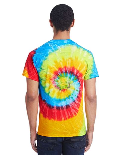 Unisex Multi-Color Tie-Dyed T-Shirt - Pastel Neon Back