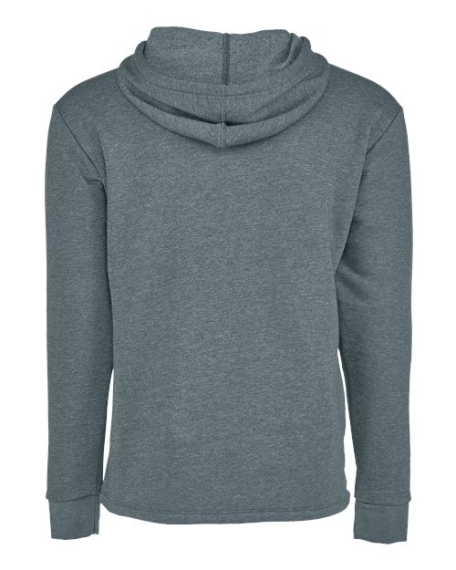 Unisex Malibu Welt Pocket Hoodie Sweatshirt - Heather Slate Blue Back