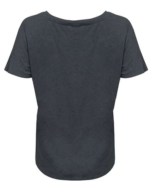 Women's Tri-Blend Fleck V-Neck T-Shirt - Charcoal Fleck Back