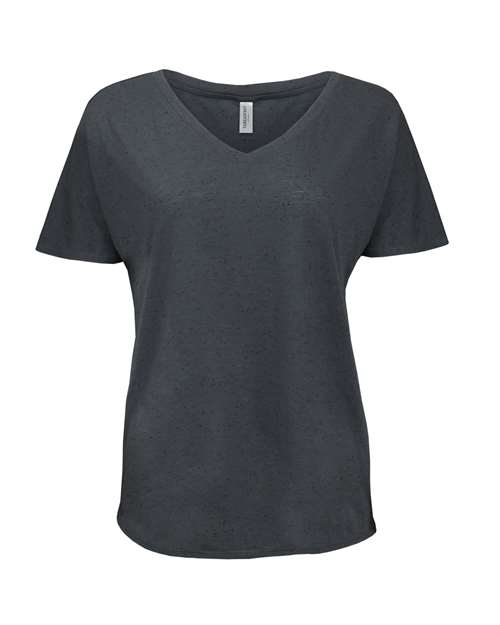 Women's Tri-Blend Fleck V-Neck T-Shirt - Charcoal Fleck Front