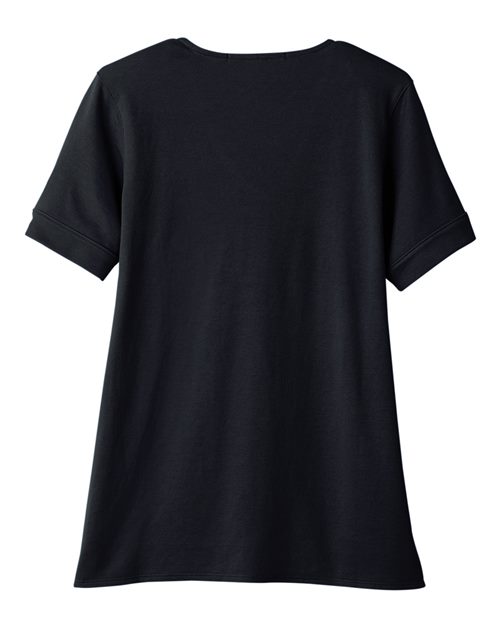Women's CrownLux Performance® Plaited Rolled Sleeve Shirt - Black Back