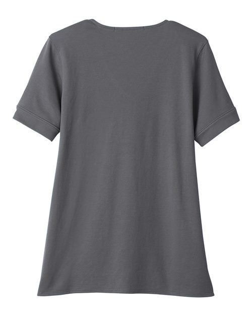 Women's CrownLux Performance® Plaited Rolled Sleeve Shirt - Graphite Back